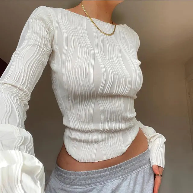 Long Sleeve Wavy Top
