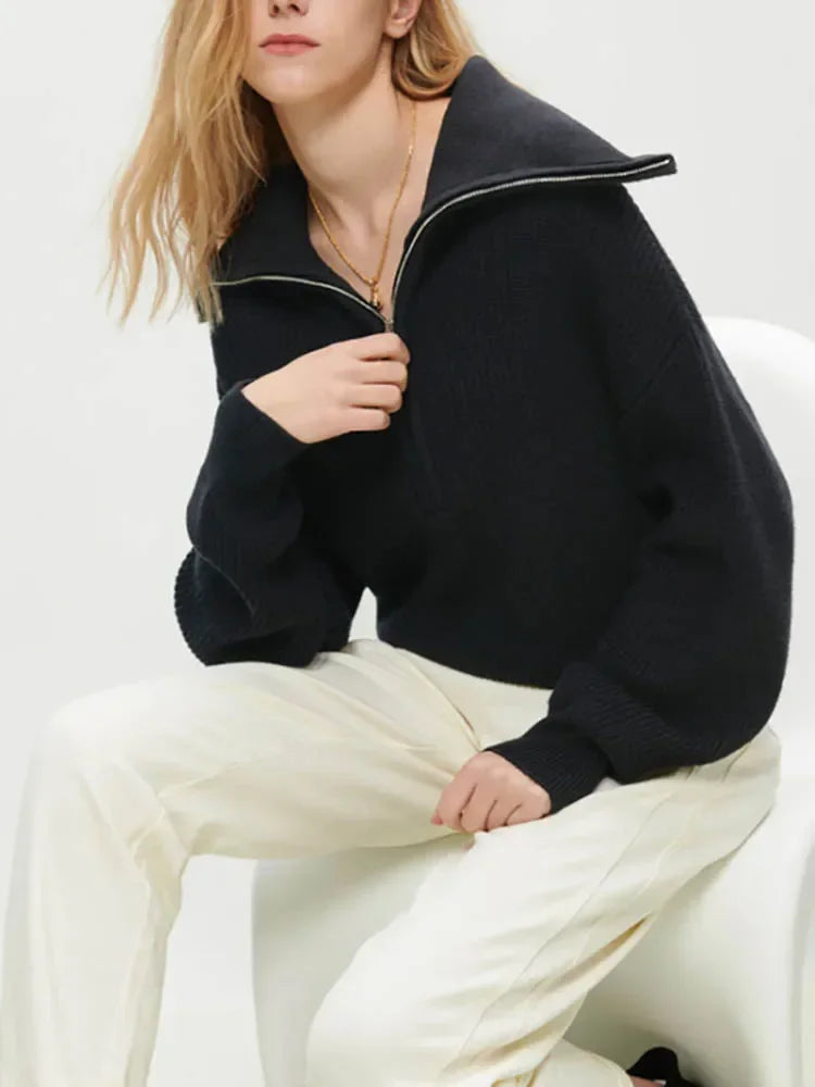 Quarter Zip Knit Sweater