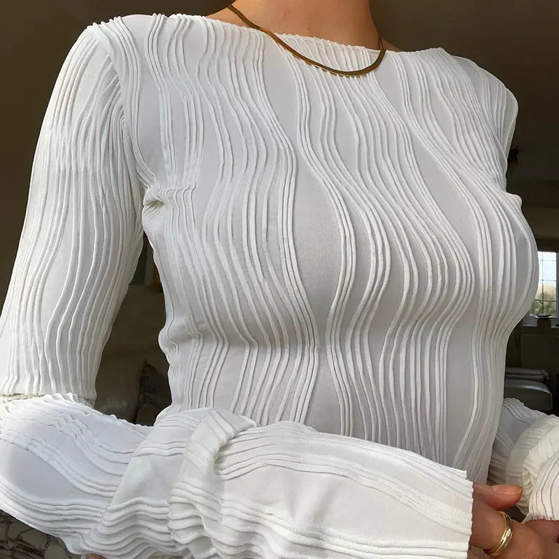 Long Sleeve Wavy Top