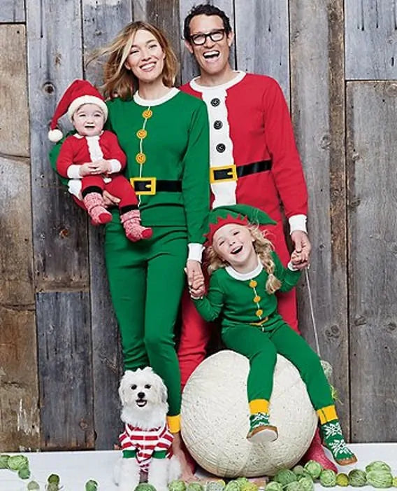 Santa and Elf Matching Pajamas