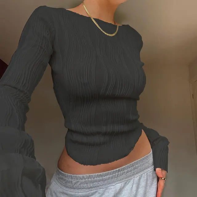 Long Sleeve Wavy Top