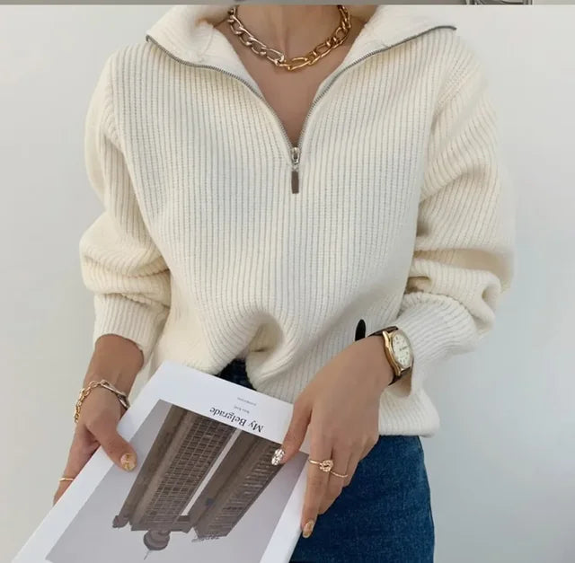 Quarter Zip Knit Sweater