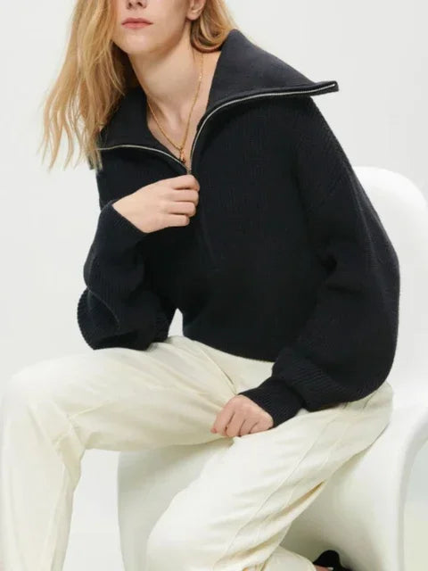 Quarter Zip Knit Sweater
