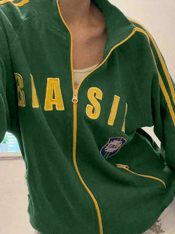 Brasil Zip Up Sweatshirt