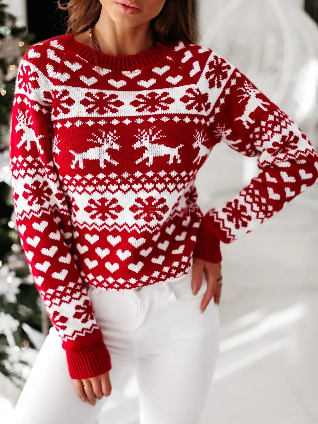 Christmas Reindeer Crewneck Sweater