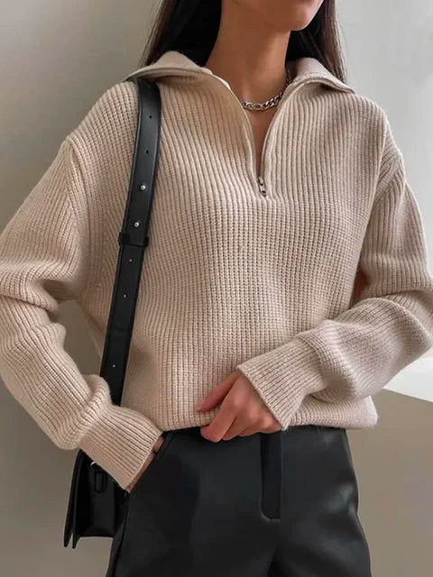 Quarter Zip Knit Sweater
