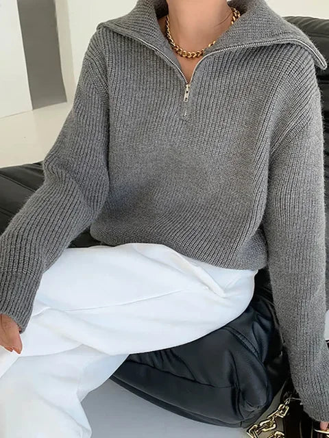Quarter Zip Knit Sweater