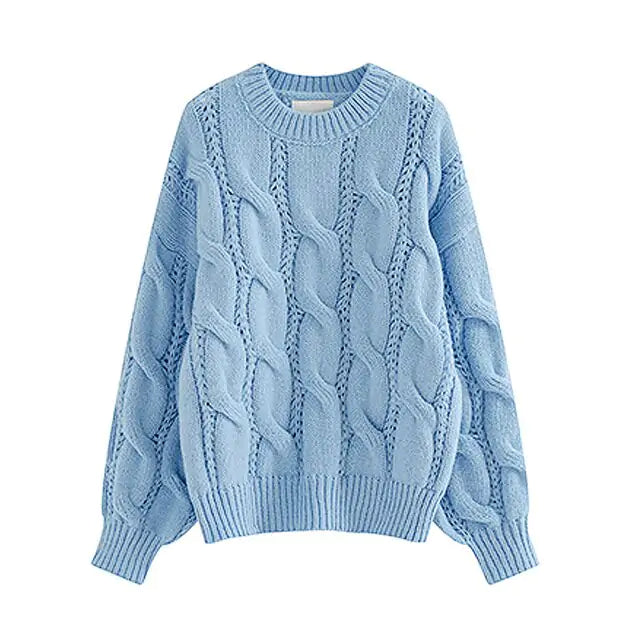 Knitted Braid Pullover Sweater