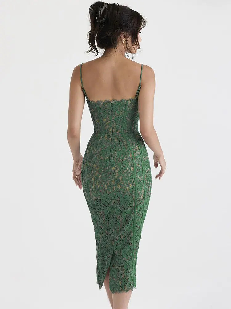 Elegant Lace Midi Dress