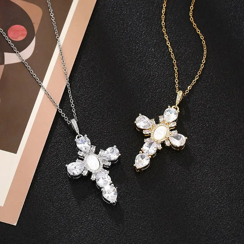 Royal Cross Crystal Necklace