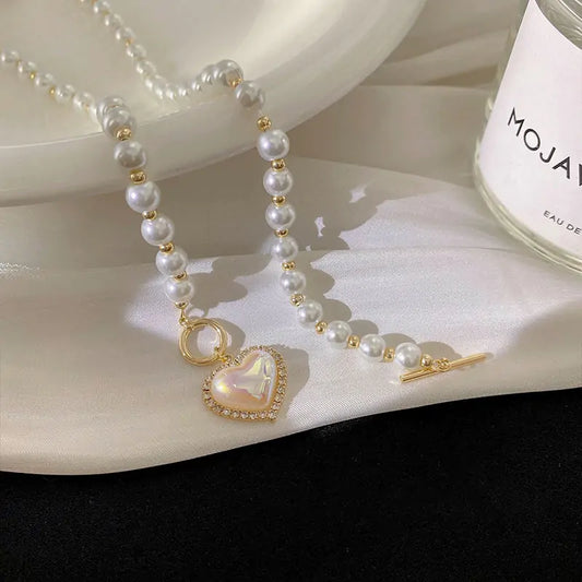 Heart Shaped Pearl Necklace