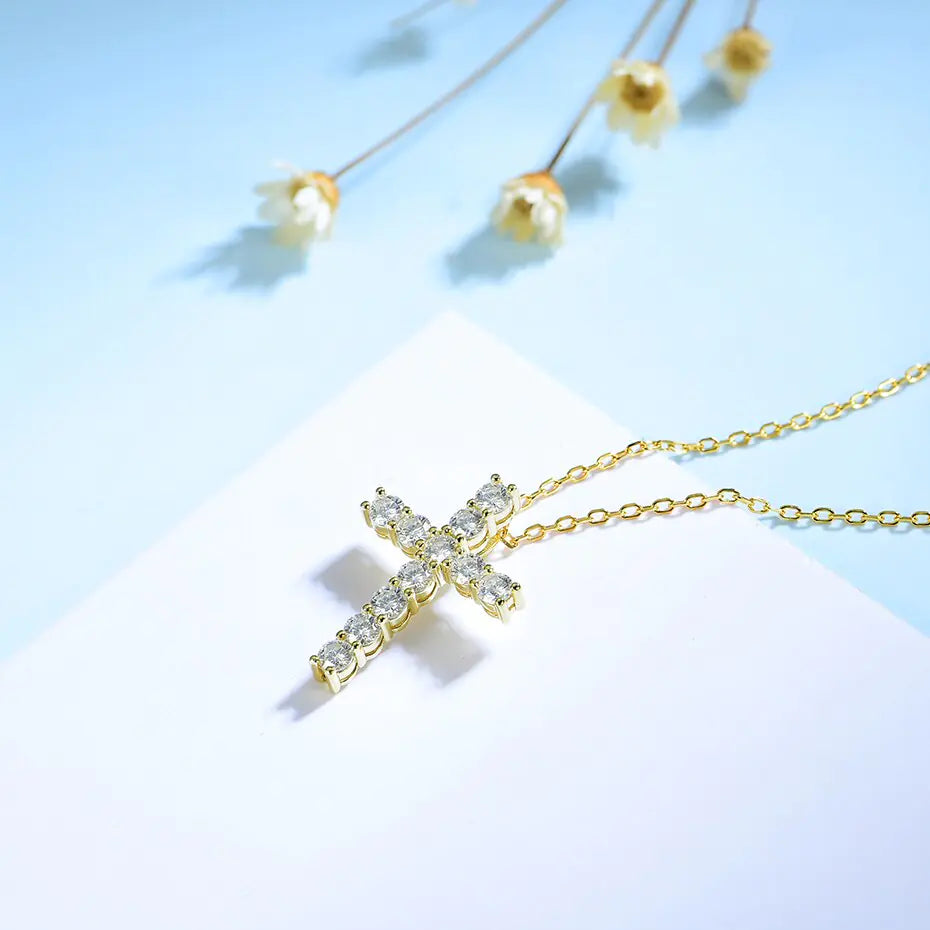 Moissanite Cross Pendant