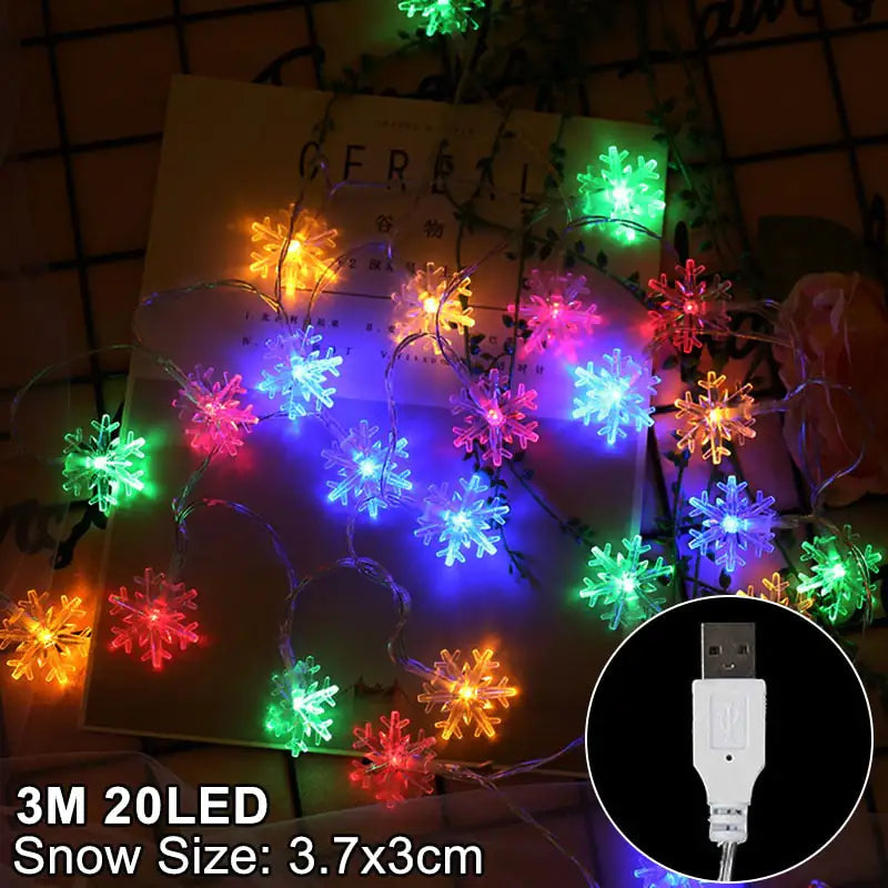 LED Snowflake Christmas Lights