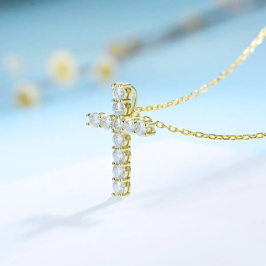 Moissanite Cross Pendant