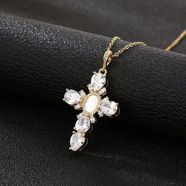 Royal Cross Crystal Necklace