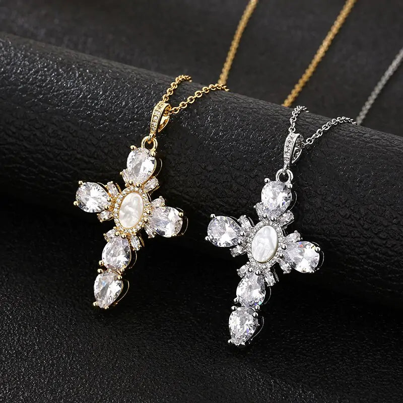 Royal Cross Crystal Necklace