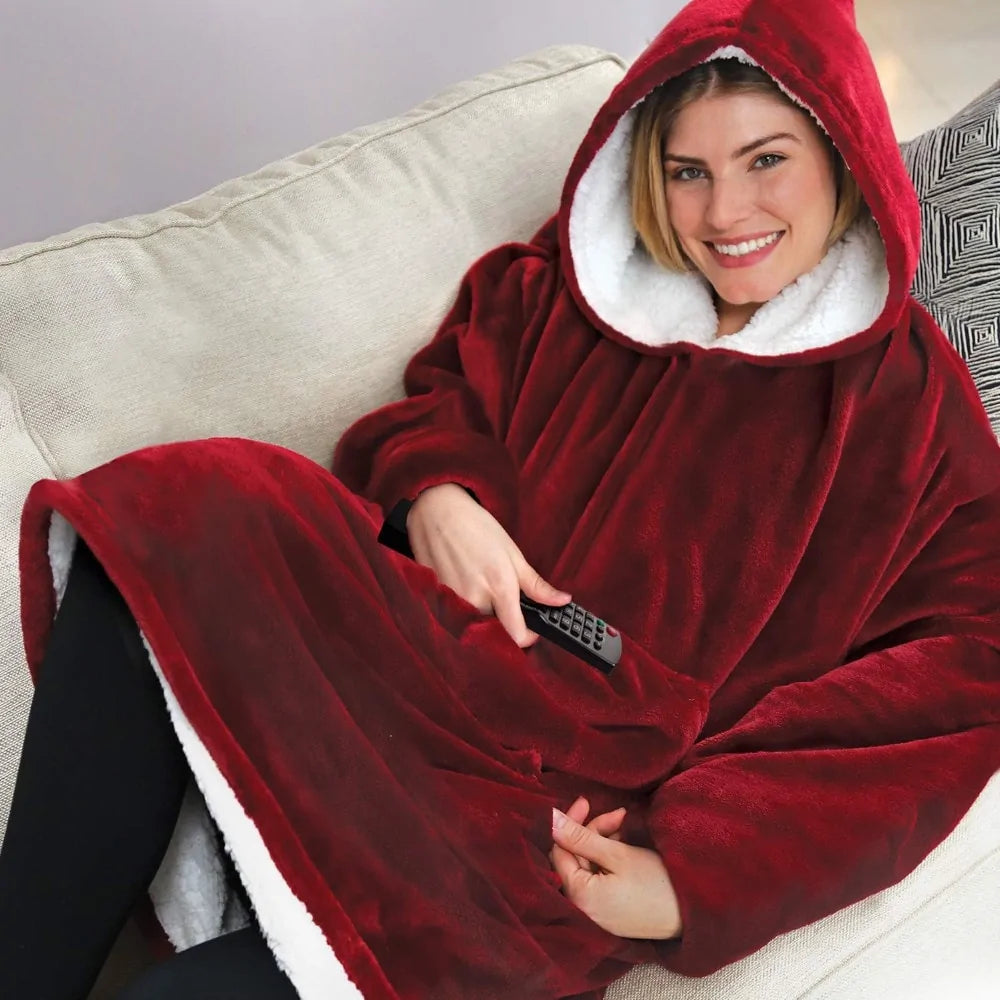 Fleece Sherpa Blanket with Sleeves