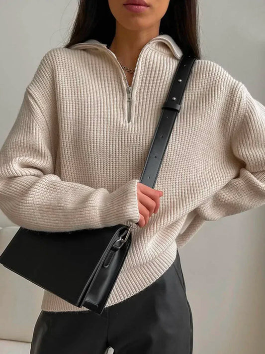 Quarter Zip Knit Sweater