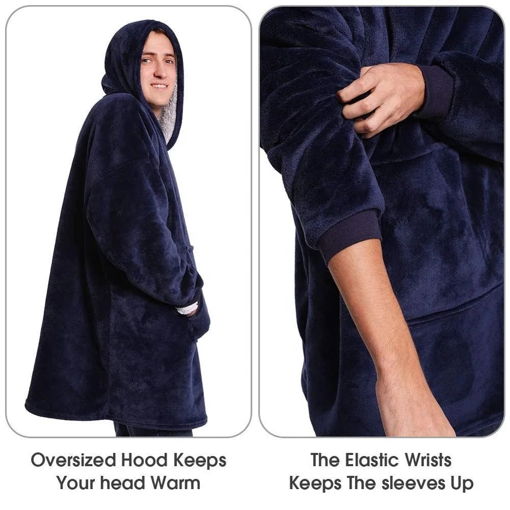 Fleece Sherpa Blanket with Sleeves