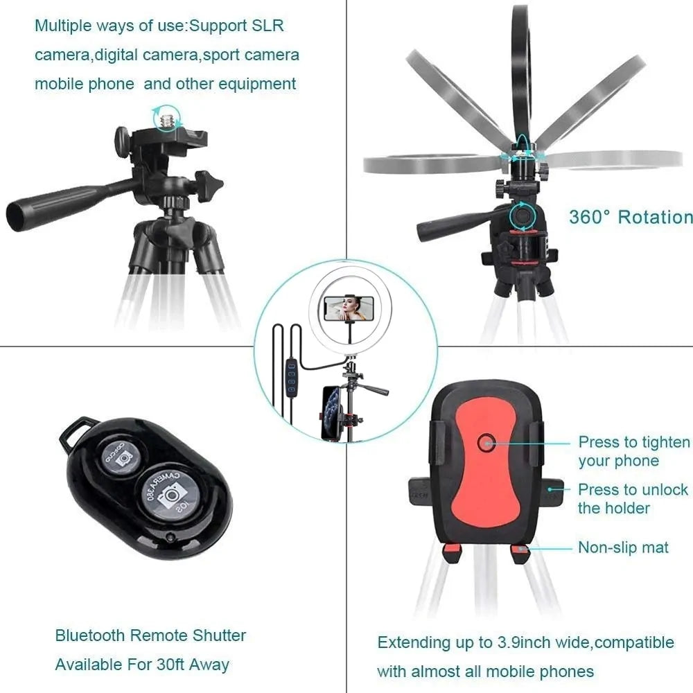 Bluetooth Tripod and Ring Light