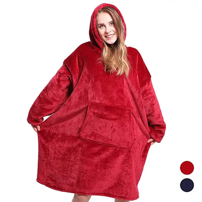 Fleece Sherpa Blanket with Sleeves