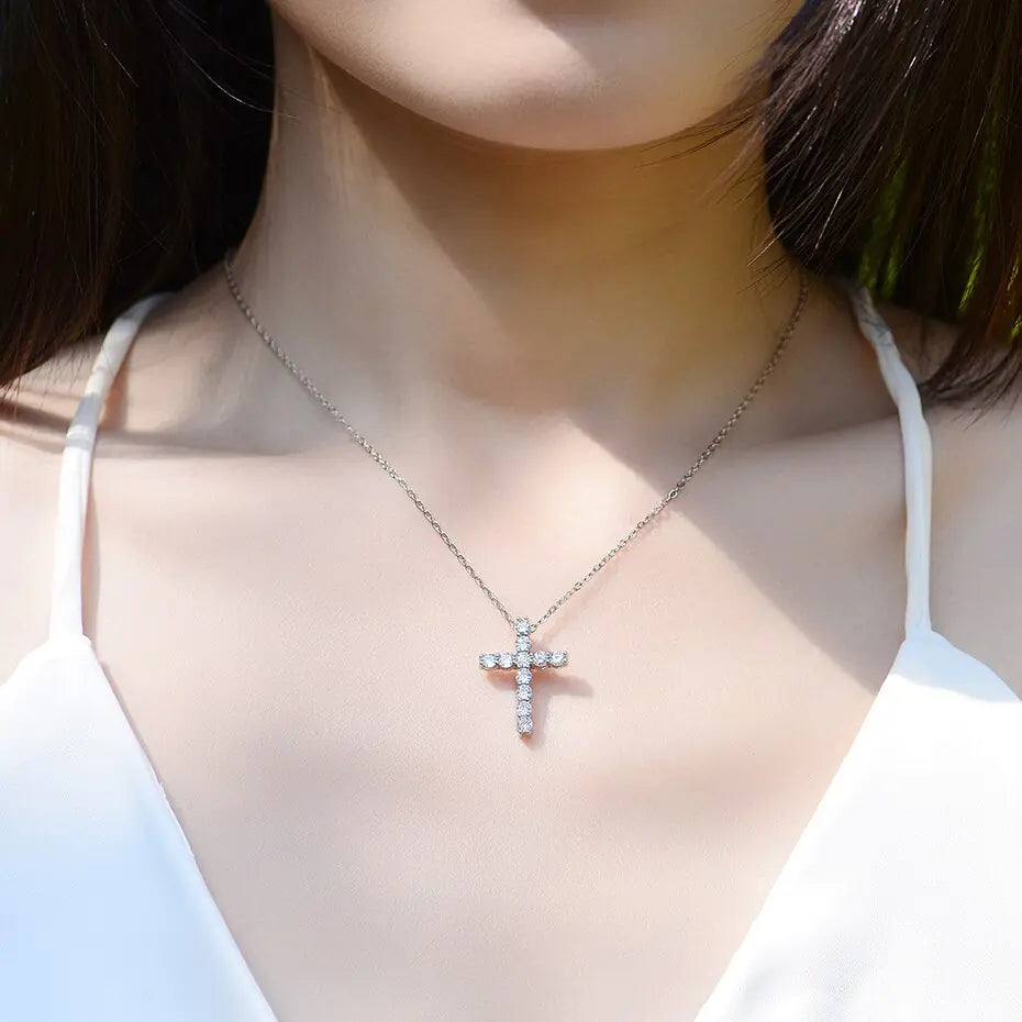 Moissanite Cross Pendant